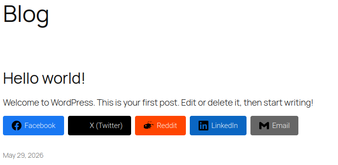 SocialSharePlus WordPress Plugin screenshot